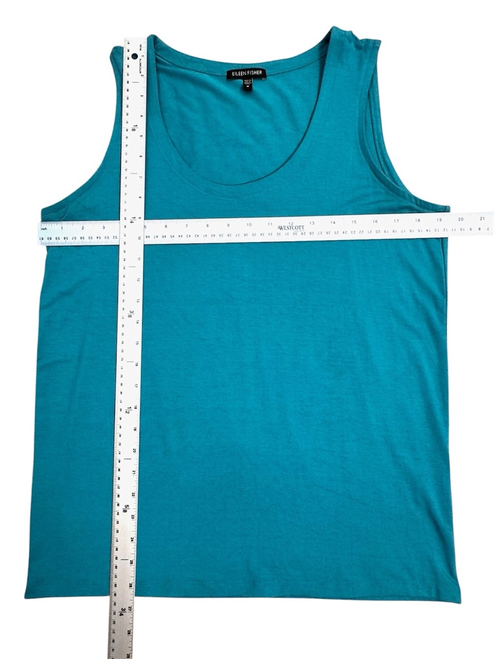 Eileen Fisher Turquoise Scoop Neck Tank - Picture 11 of 11